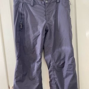 Womens northface ski pants short length sz L purple/gray